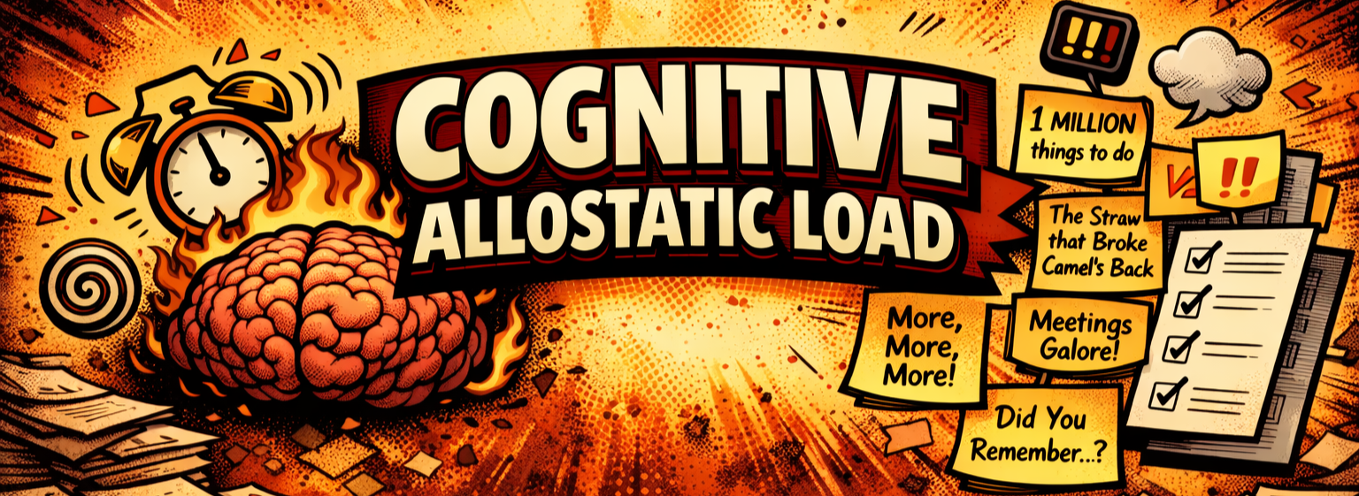 A cartoon graphic depicting cognitive stress